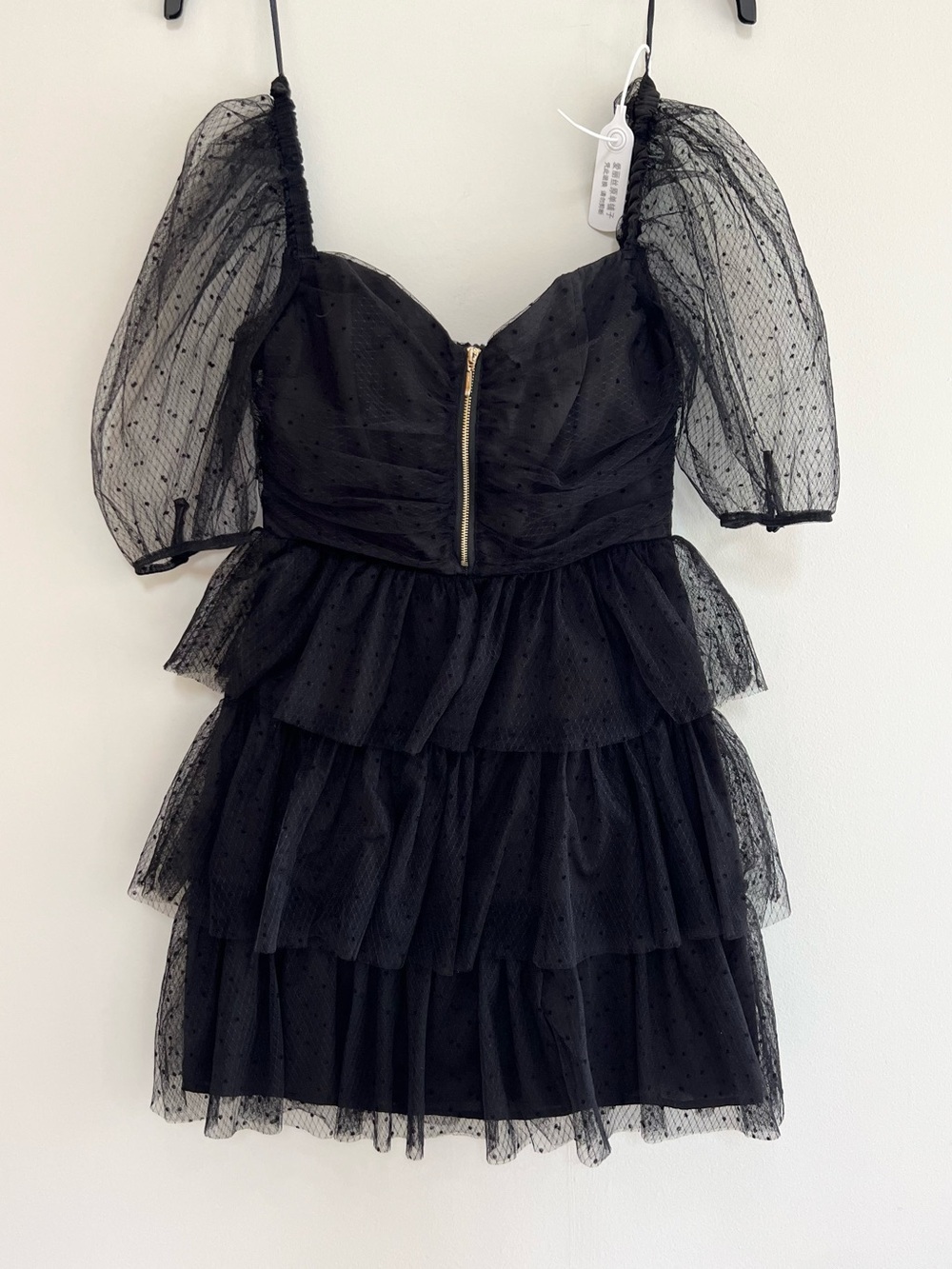 Alice McCall Sweetheart Lace Puff Half Sleeve Tiered Ruffle Skirt Mini Dress, 2